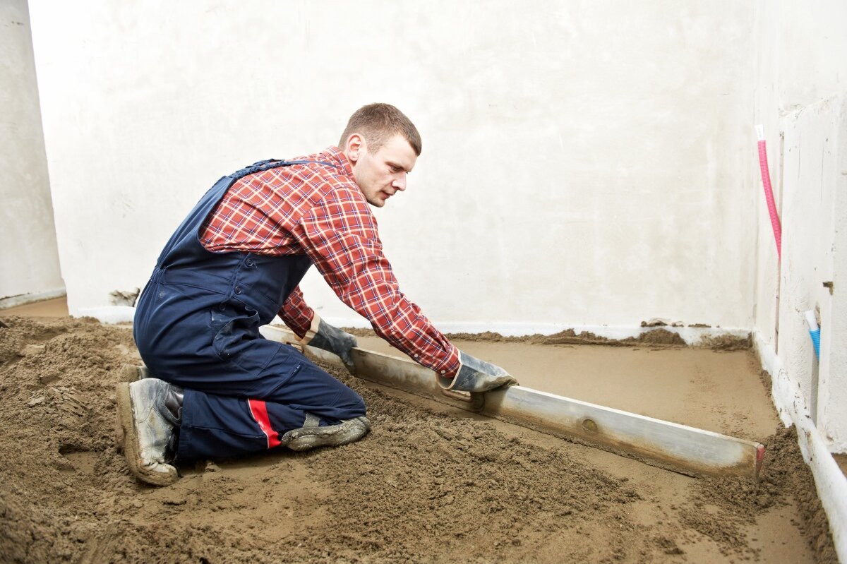Цементно-песчаная стяжка: пол и вес стяжки на 1 м², ЦПС и устройство .